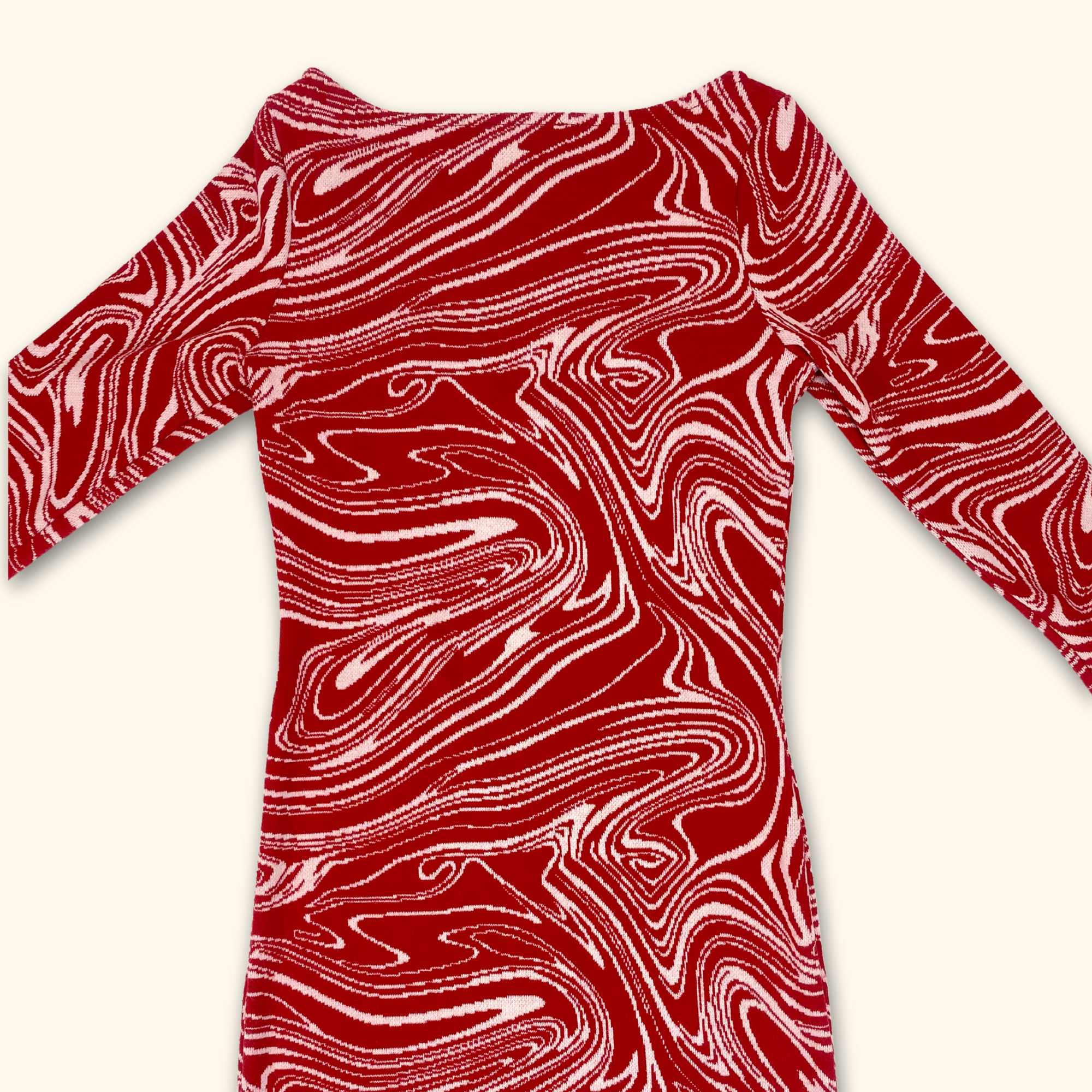 Zara Red Knitted Long Sleeve Mini Dress - Size Medium - Zara - Dresses