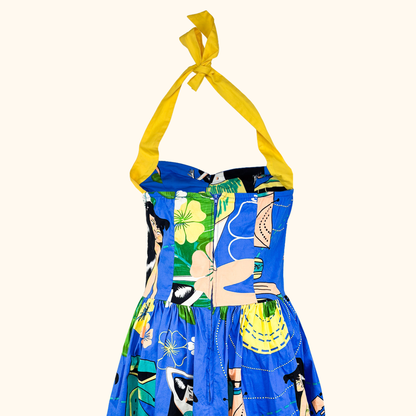 Banned Retro Tiki Halterneck Dress - Size Medium Banned