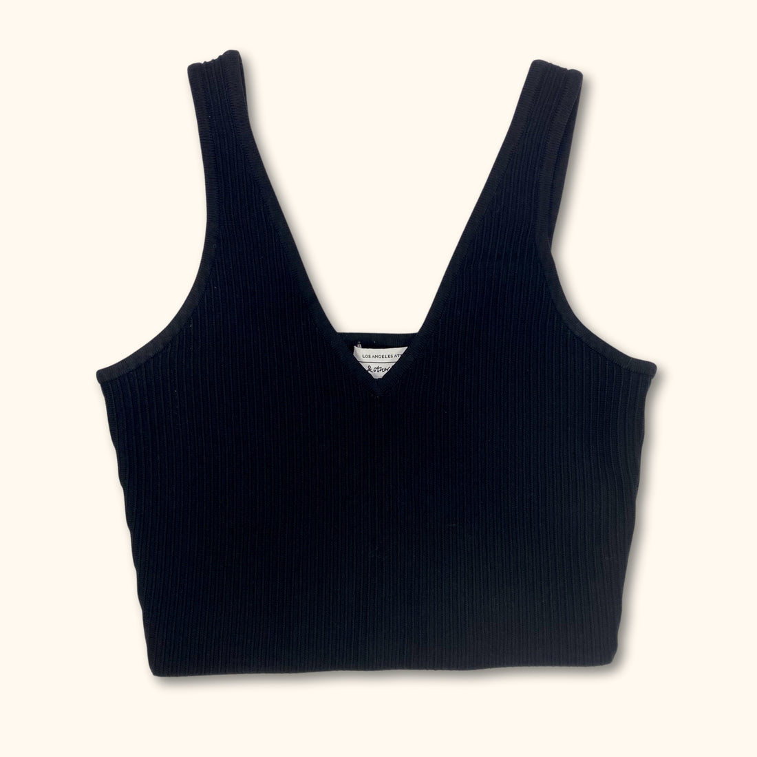 &amp; Other Stories Black Ribbed Cropped Top - Size Small -  - Tops &amp; Shirts