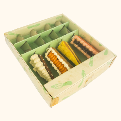Novelty Colourful Dessert Knife Set Boxed Sunshine Thrift