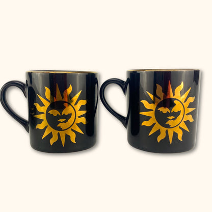 Hornsea Golden Sun Gold and Black Espresso Cup and Saucer - Set of 2 -  - Kitchenware