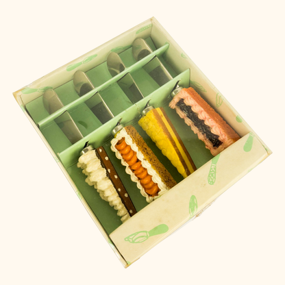 Novelty Colourful Dessert Knife Set Boxed Sunshine Thrift