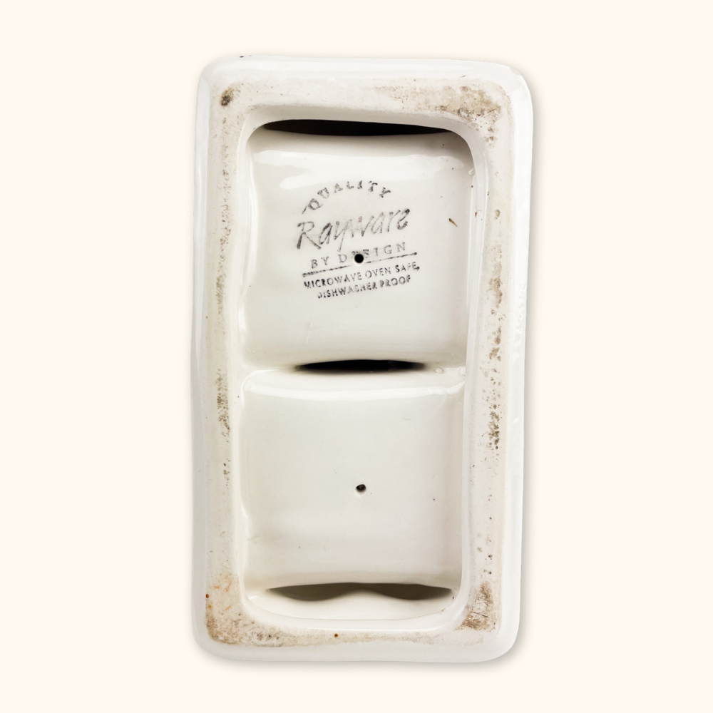Hand Painted Ceramic Cow Butter Dish with Lid