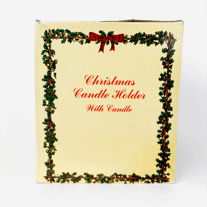 Vintage Christmas Tree Ceramic Tea Light Candle Holder Boxed Sunshine Thrift