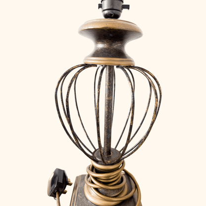 Vintage M&amp;S Home Bird Cage Antique Style Bronze Table Lamp Marks and Spencer
