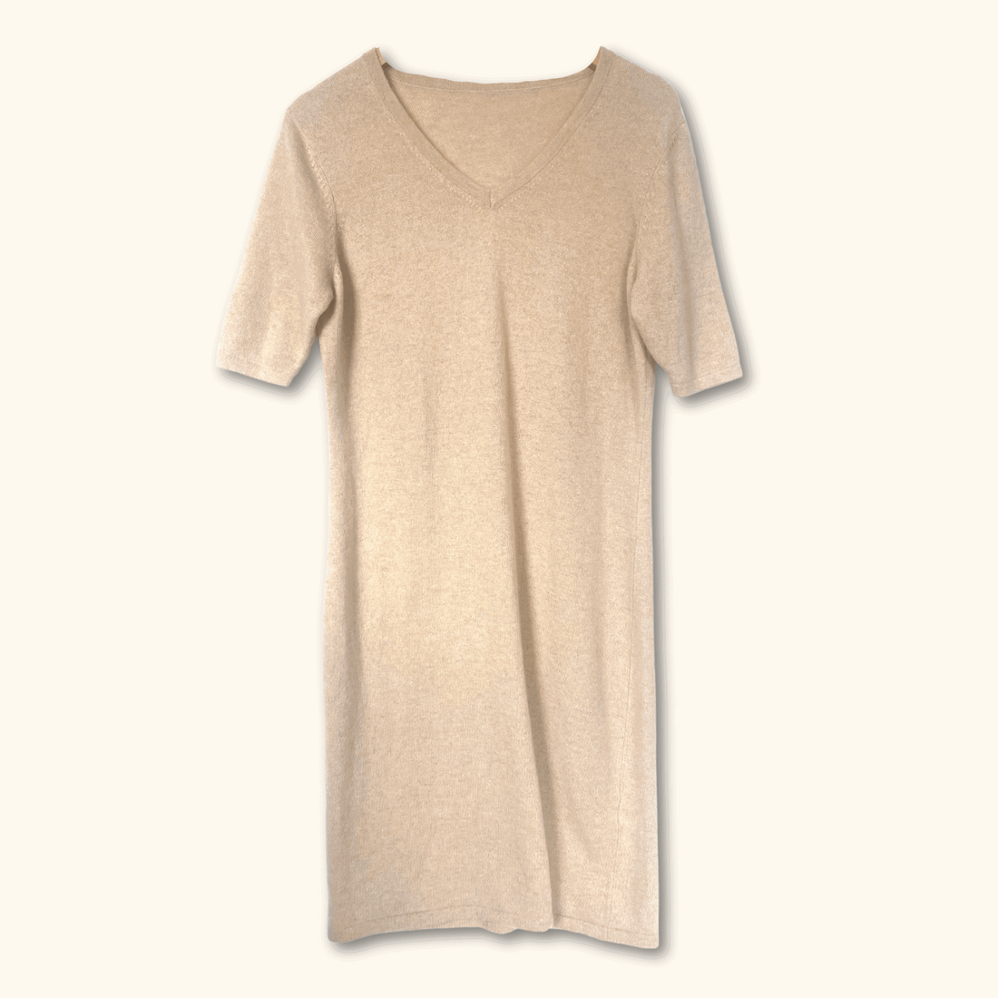 Cashmere Midi Dress Cream - Size Medium - Denner Cashmere - Dresses