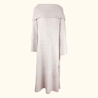 H&amp;M Beige Off The Shoulder Knitted Maxi Dress - Size Large H&amp;M