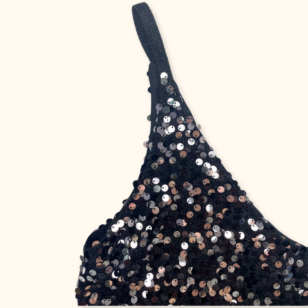 Next Black Sequin Cami Vest Top - Size 8 Next