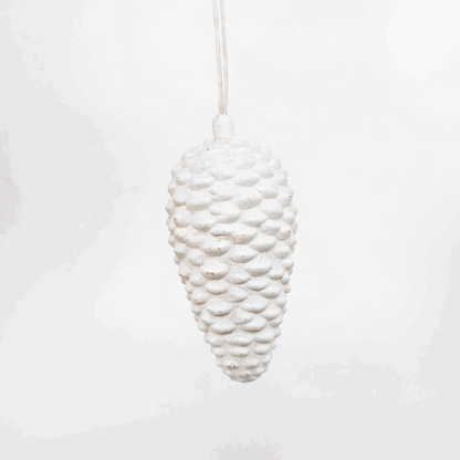 Silver and White Christmas Tree Decorations Mixed Set of 8 Sunshine Thrift