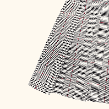 H&amp;M Grey Check Plaid Pleated Mini Skirt - Size 10 H&amp;M