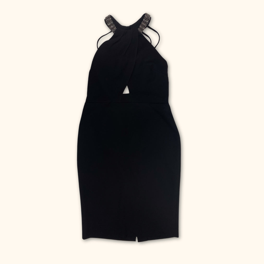 River Island Black Halter Neck Midi Dress - Size 14 -  - Dresses