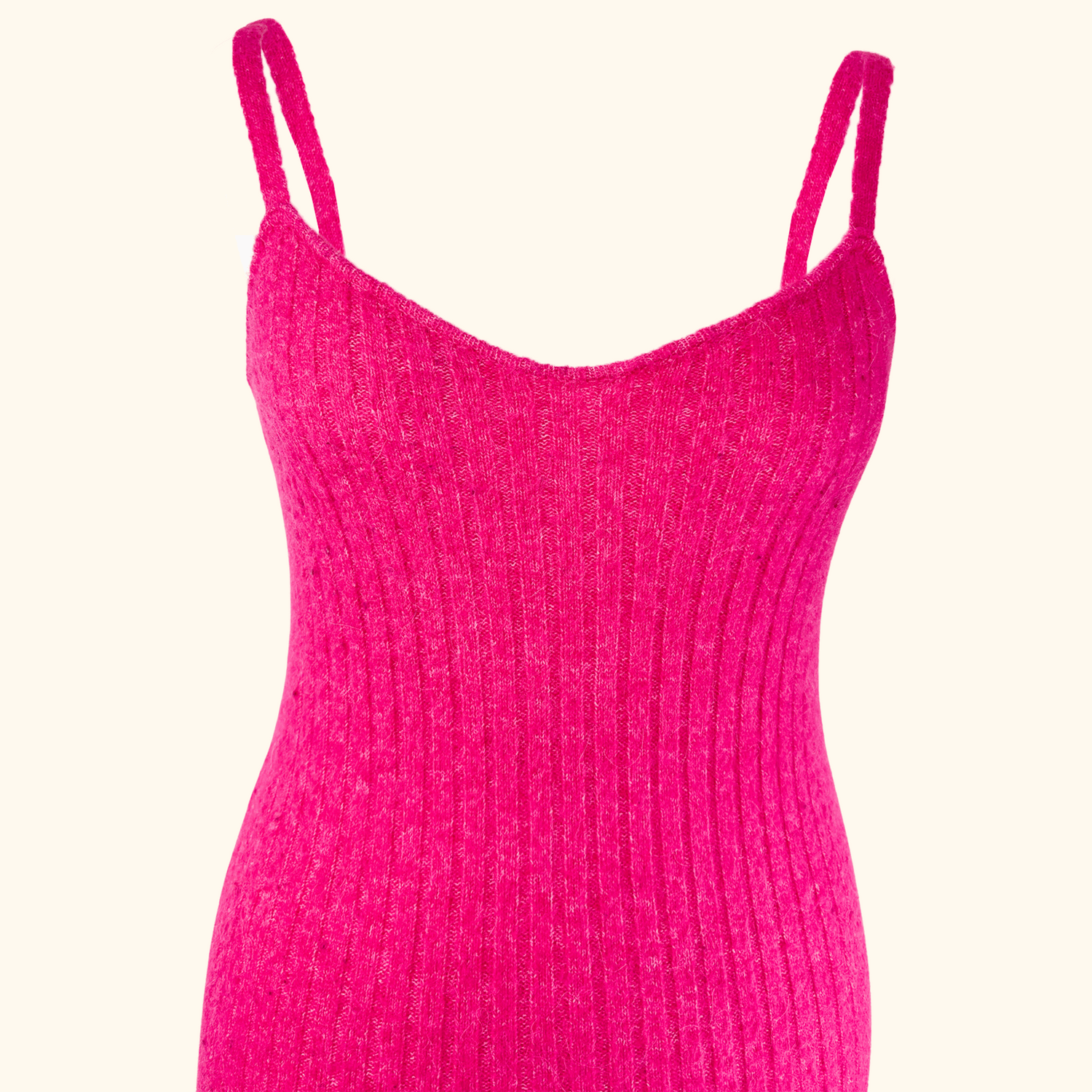 Zara Hot Pink Knitted Wool Blend Maxi Dress - Size Small