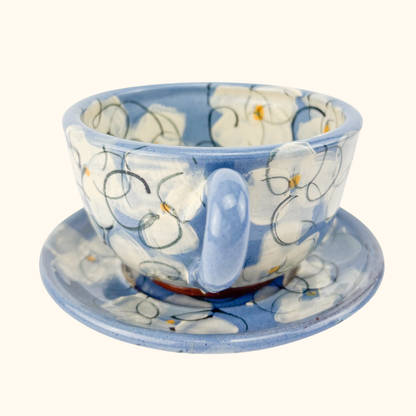 Peter Lochhead Abbey Ceramics  Coffee Tea Mug and Saucer Sunshine Thrift