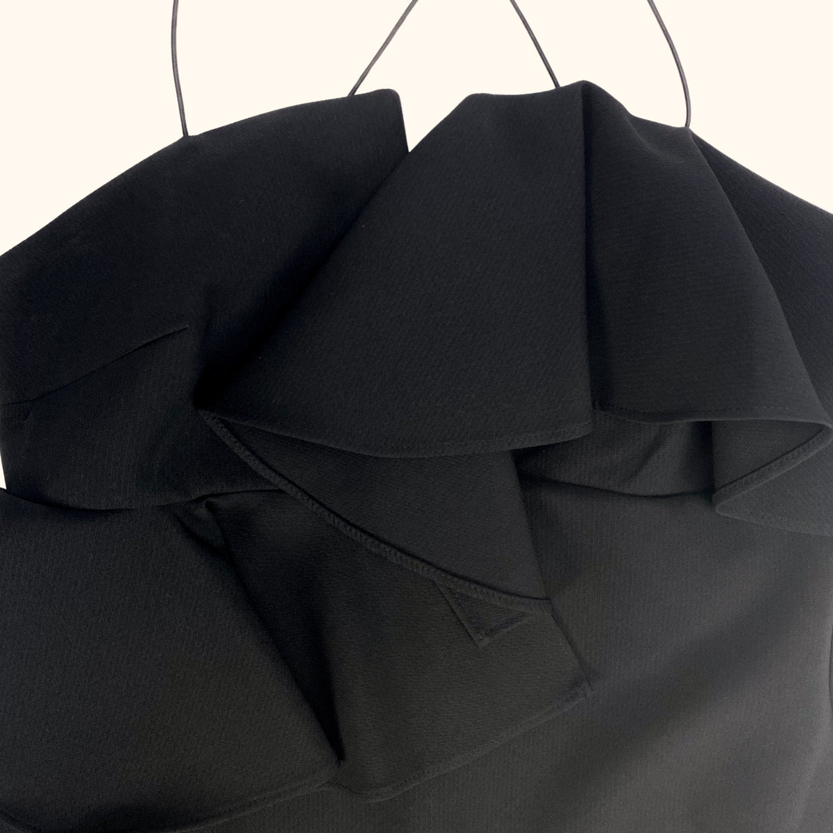 River Island Black Cami Ruffle Knee Length Dress - Size 14