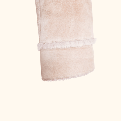John Rocha Suede Pink Faux Fur Jacket - Size 12 -  - Coats &amp; jackets
