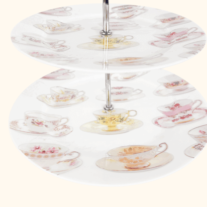 Dunne Home Two-Tier Afternoon Tea Cake Stand Dunne Home