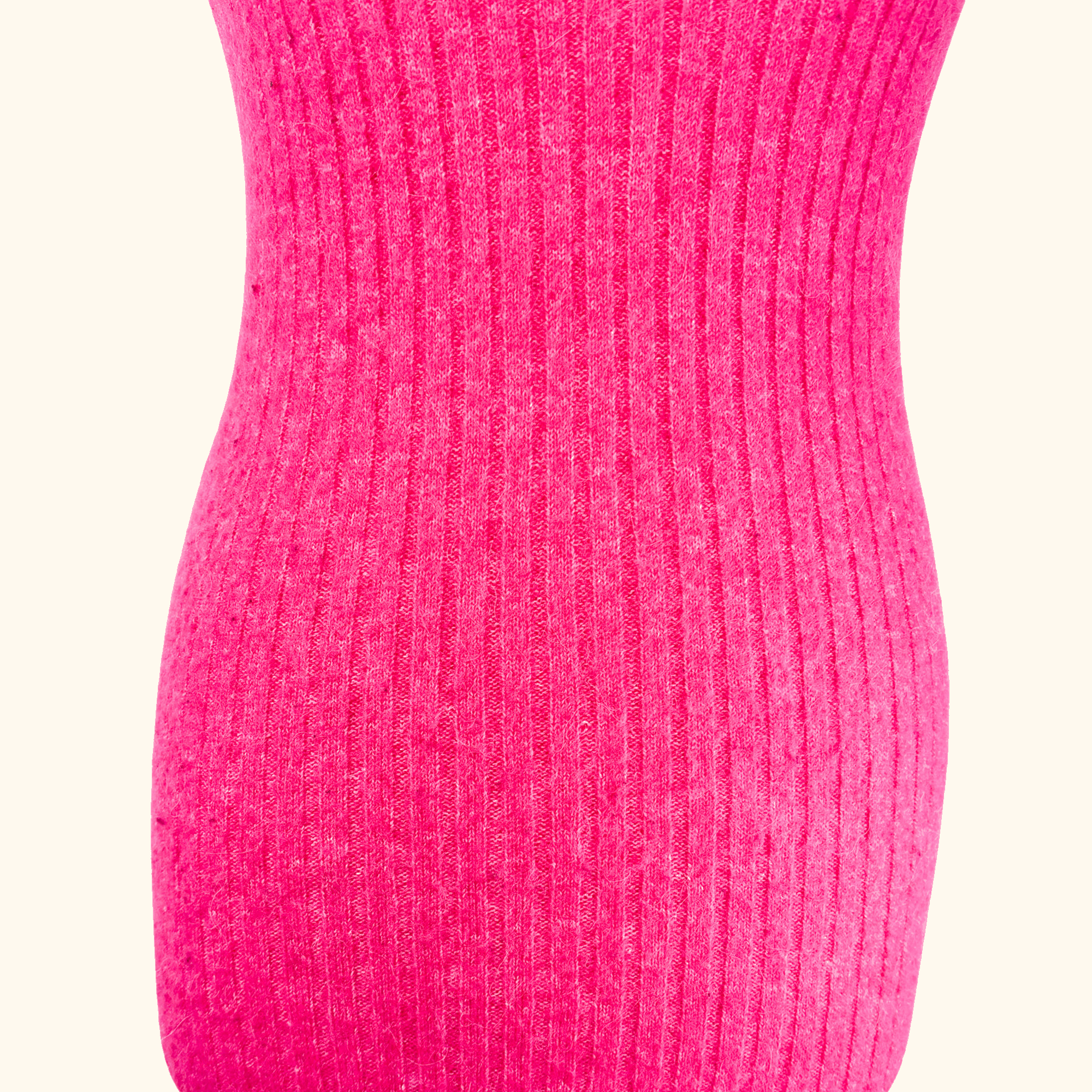Zara Hot Pink Knitted Wool Blend Maxi Dress - Size Small