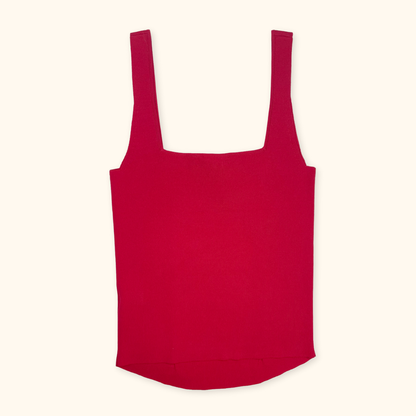 Next Red Ribbed Corset Vest Top - Size Small