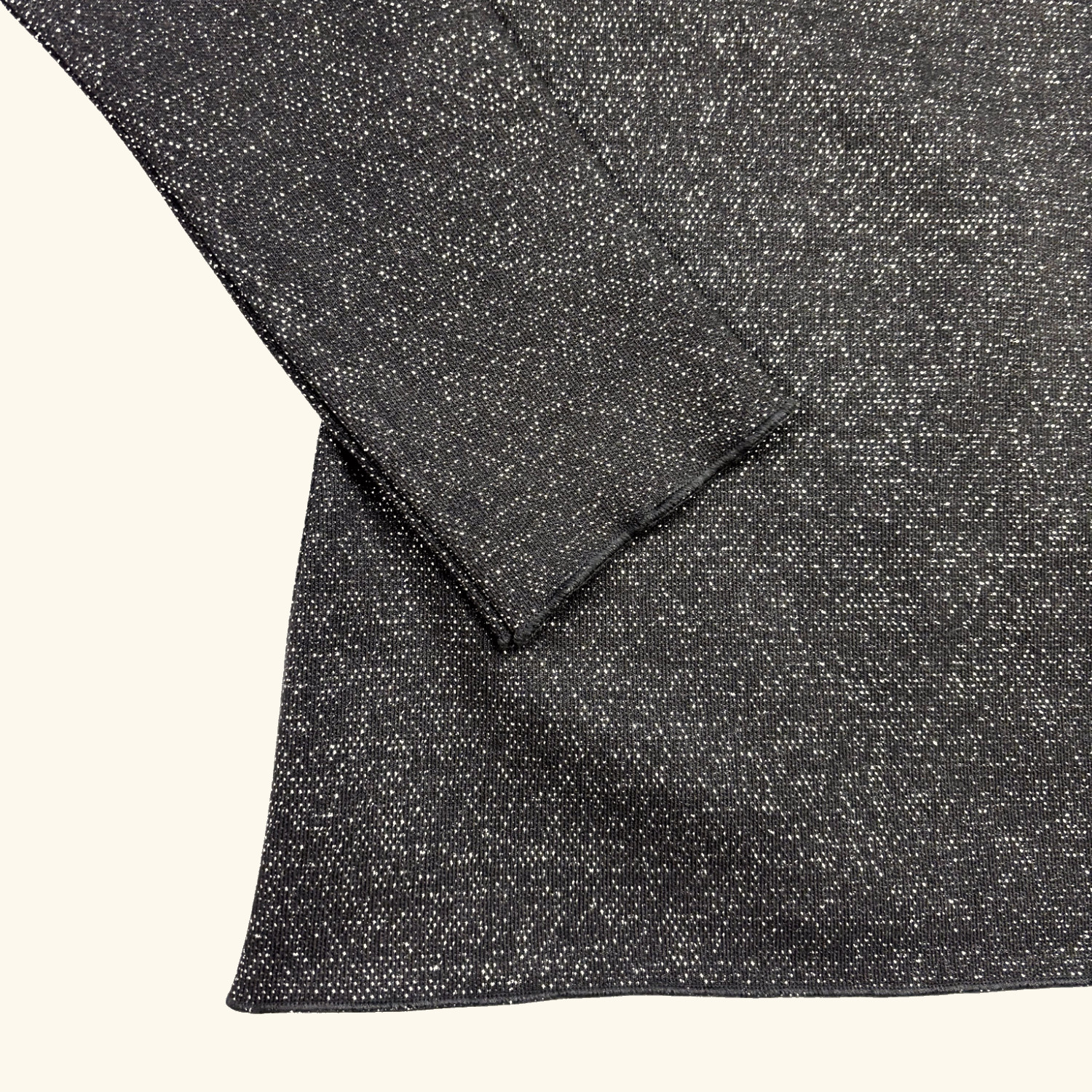 Zara Black Glitter Knitted Open Back Top - Size Medium