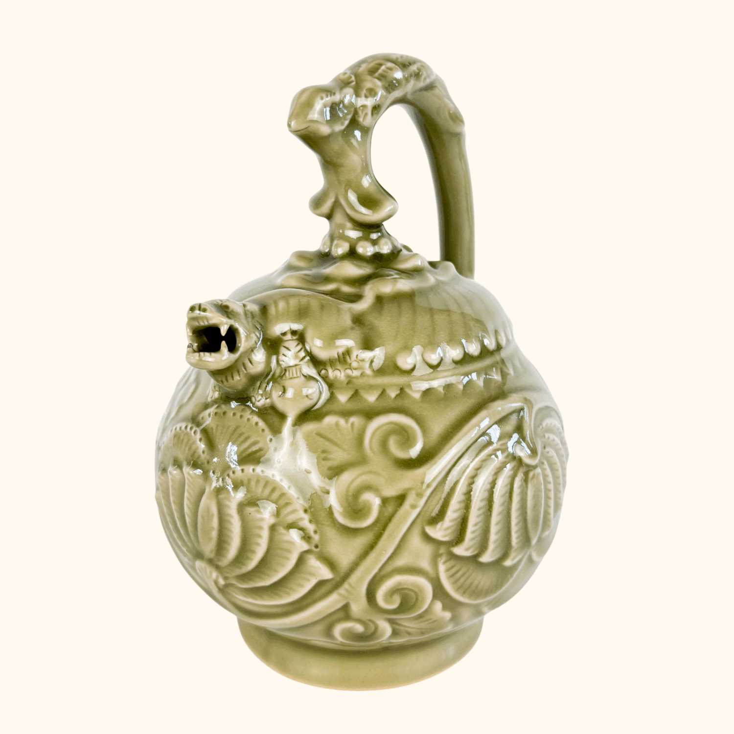 Chinese Celadon Reverse Flow Flower Teapot Sunshine Thrift