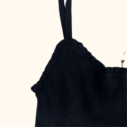 Whistles Black Stretch Frill Vest - Size 16 Whistles