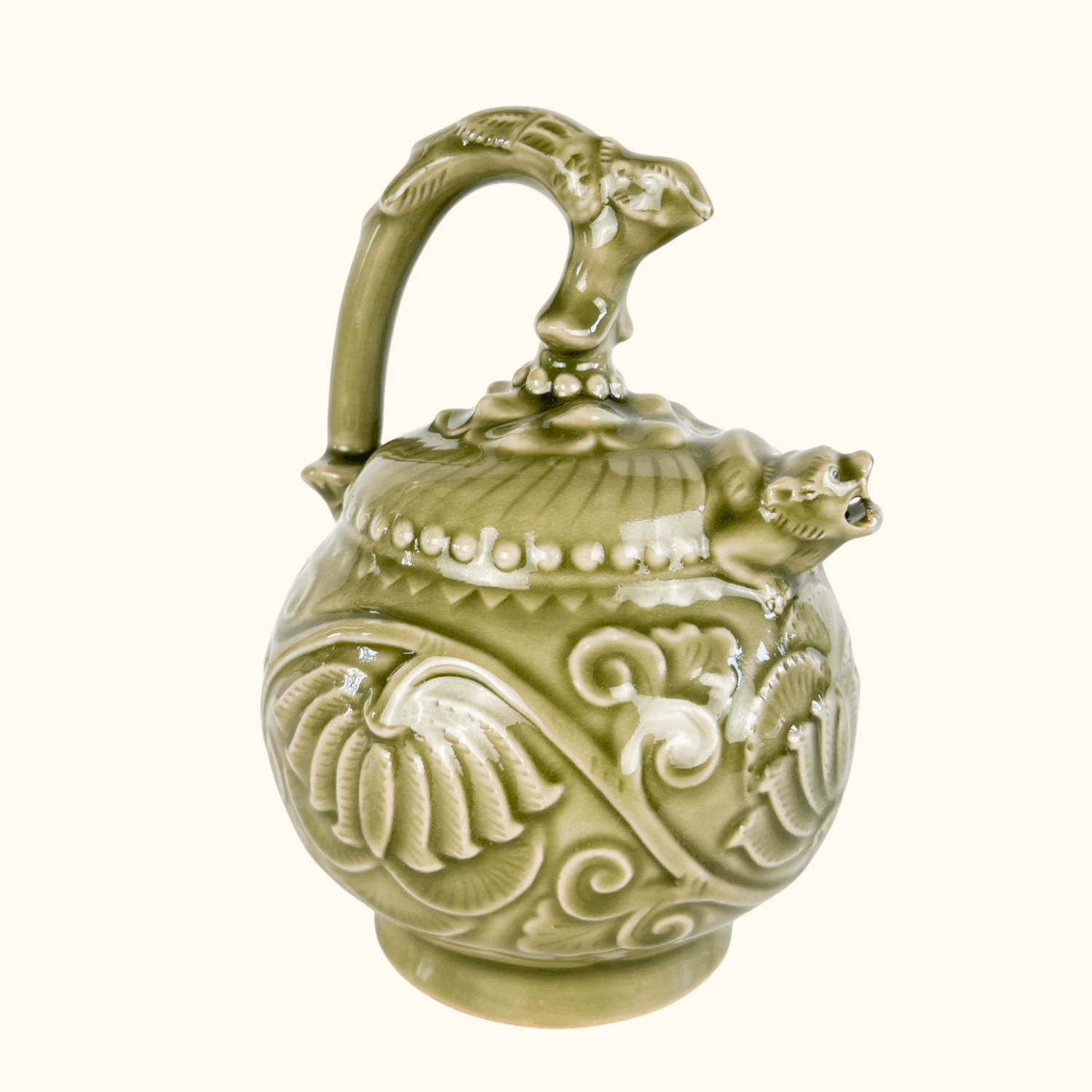 Chinese Celadon Reverse Flow Flower Teapot Sunshine Thrift