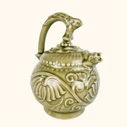 Chinese Celadon Reverse Flow Flower Teapot Sunshine Thrift