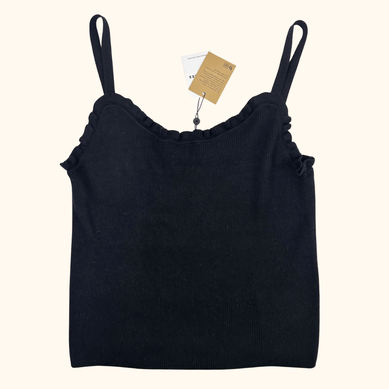 Whistles Black Stretch Frill Vest - Size 16 Whistles