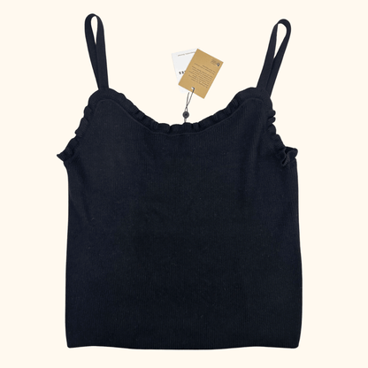 Whistles Black Stretch Frill Vest - Size 16 Whistles