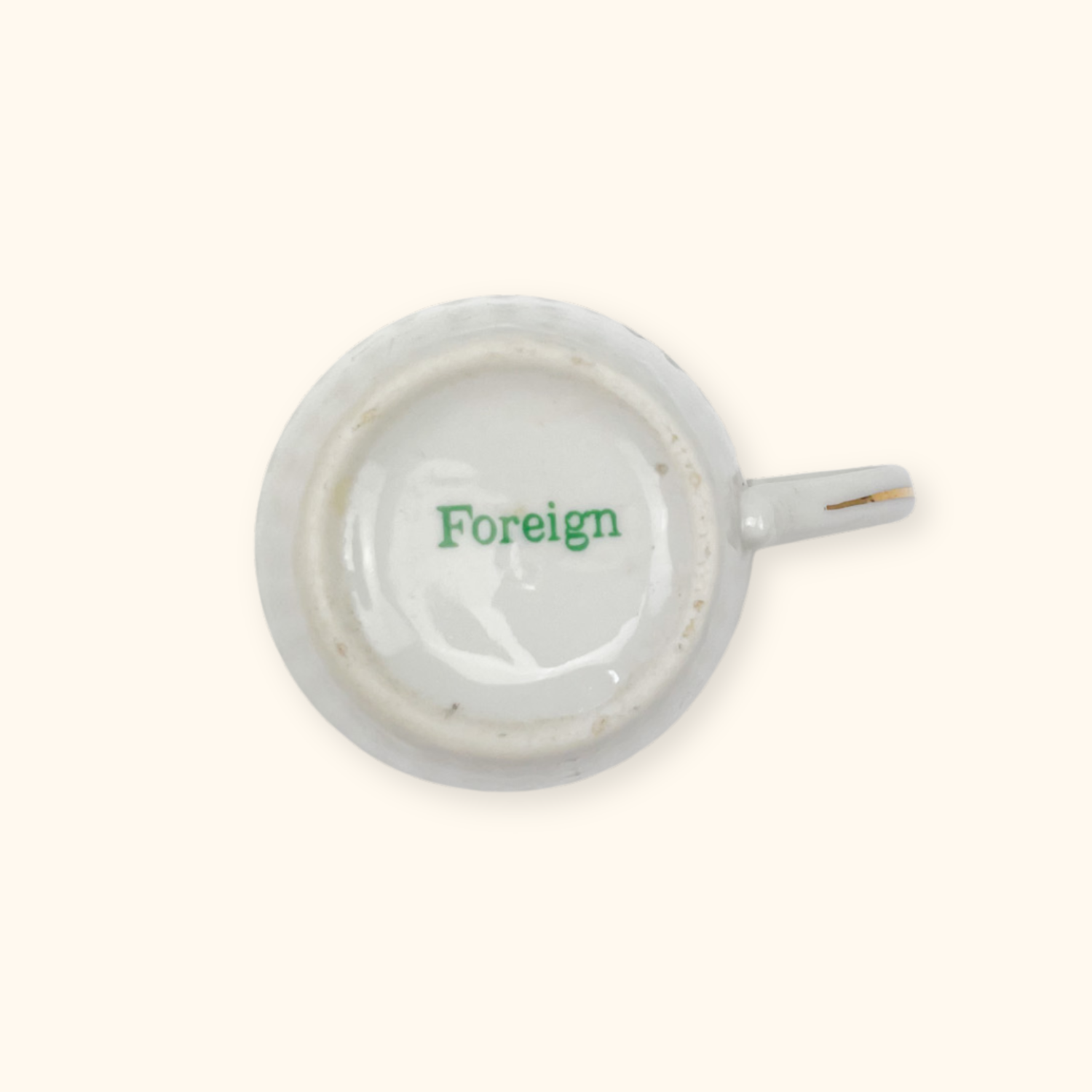 Green and Gold Espresso Cup and Saucer Set - Pair of 2