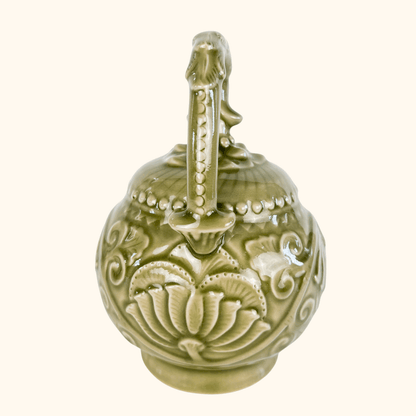 Chinese Celadon Reverse Flow Flower Teapot Sunshine Thrift
