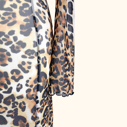 &amp; Other Stories Leopard Print Long Sleeve Mesh Maxi Dress - Size 6 &amp; Other Stories