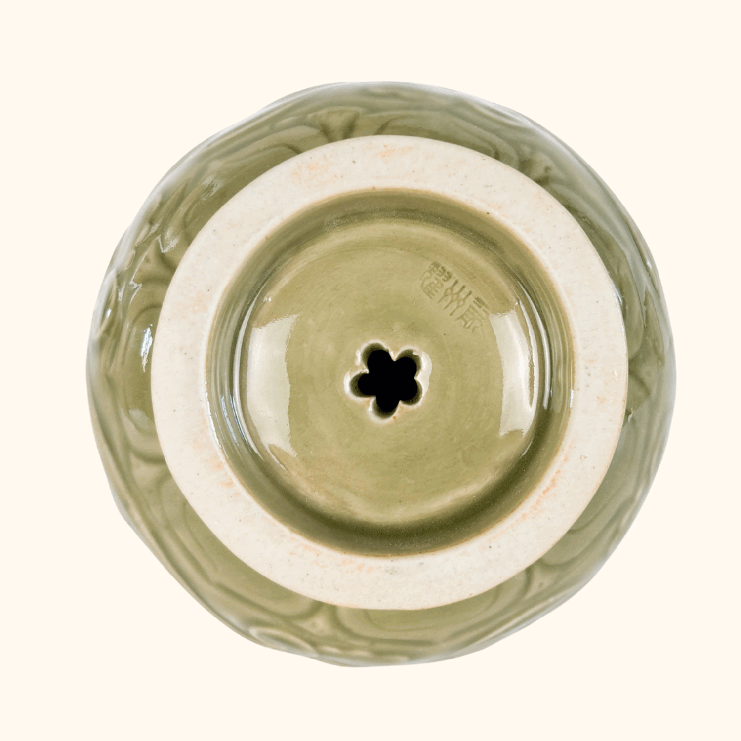Chinese Celadon Reverse Flow Flower Teapot Sunshine Thrift