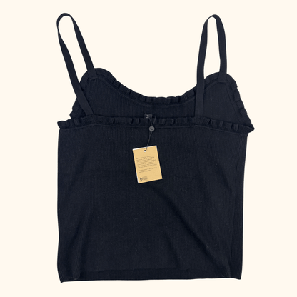 Whistles Black Stretch Frill Vest - Size 16 Whistles
