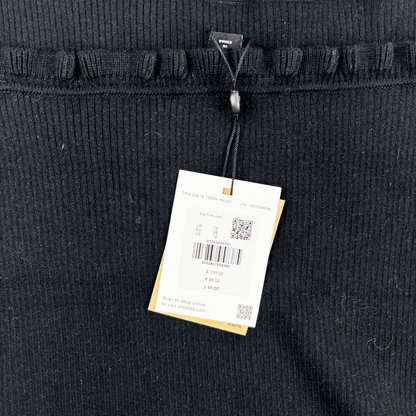 Whistles Black Stretch Frill Vest - Size 16 Whistles