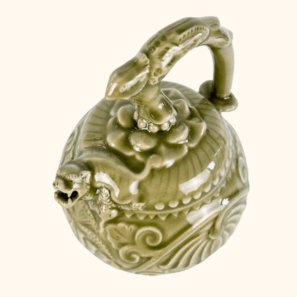 Chinese Celadon Reverse Flow Flower Teapot Sunshine Thrift