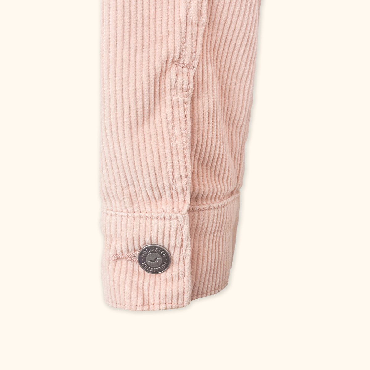 Hollister Pink Cord Cropped Denim Jacket - Size Medium