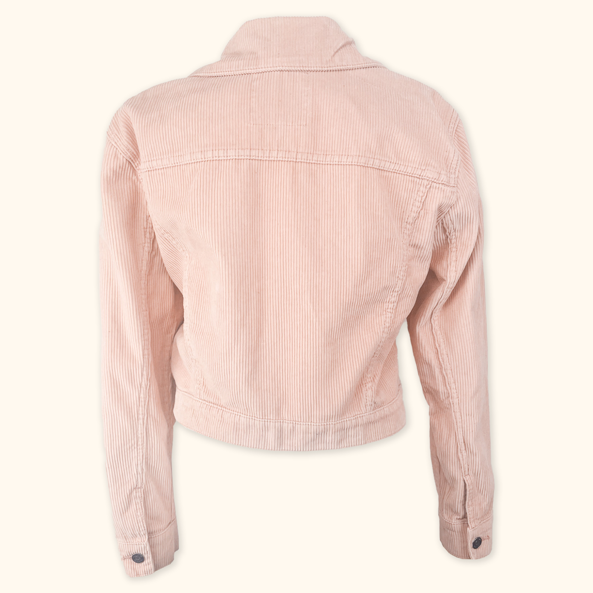 Hollister Pink Cord Cropped Denim Jacket - Size Medium