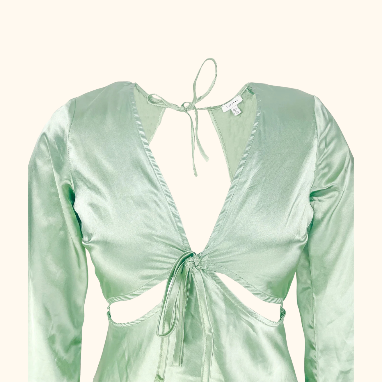 Topshop Green Satin Cutwork Occasion Maxi Dress - Size 8 Topshop