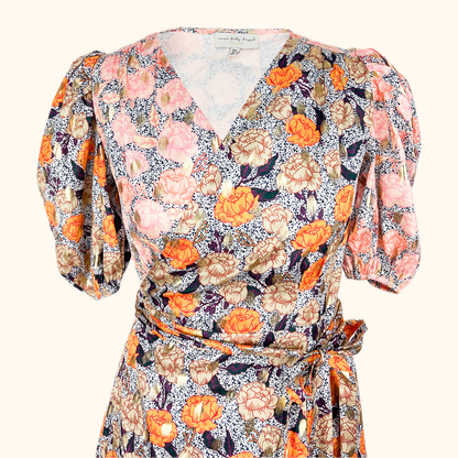 Never Fully Dressed Gold Zsa Zsa Splice Wrap Front Midi Dress - Size 6 Never fully dressed