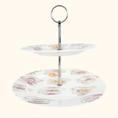 Dunne Home Two-Tier Afternoon Tea Cake Stand Dunne Home