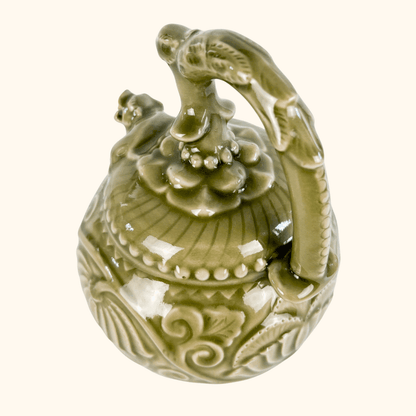 Chinese Celadon Reverse Flow Flower Teapot Sunshine Thrift