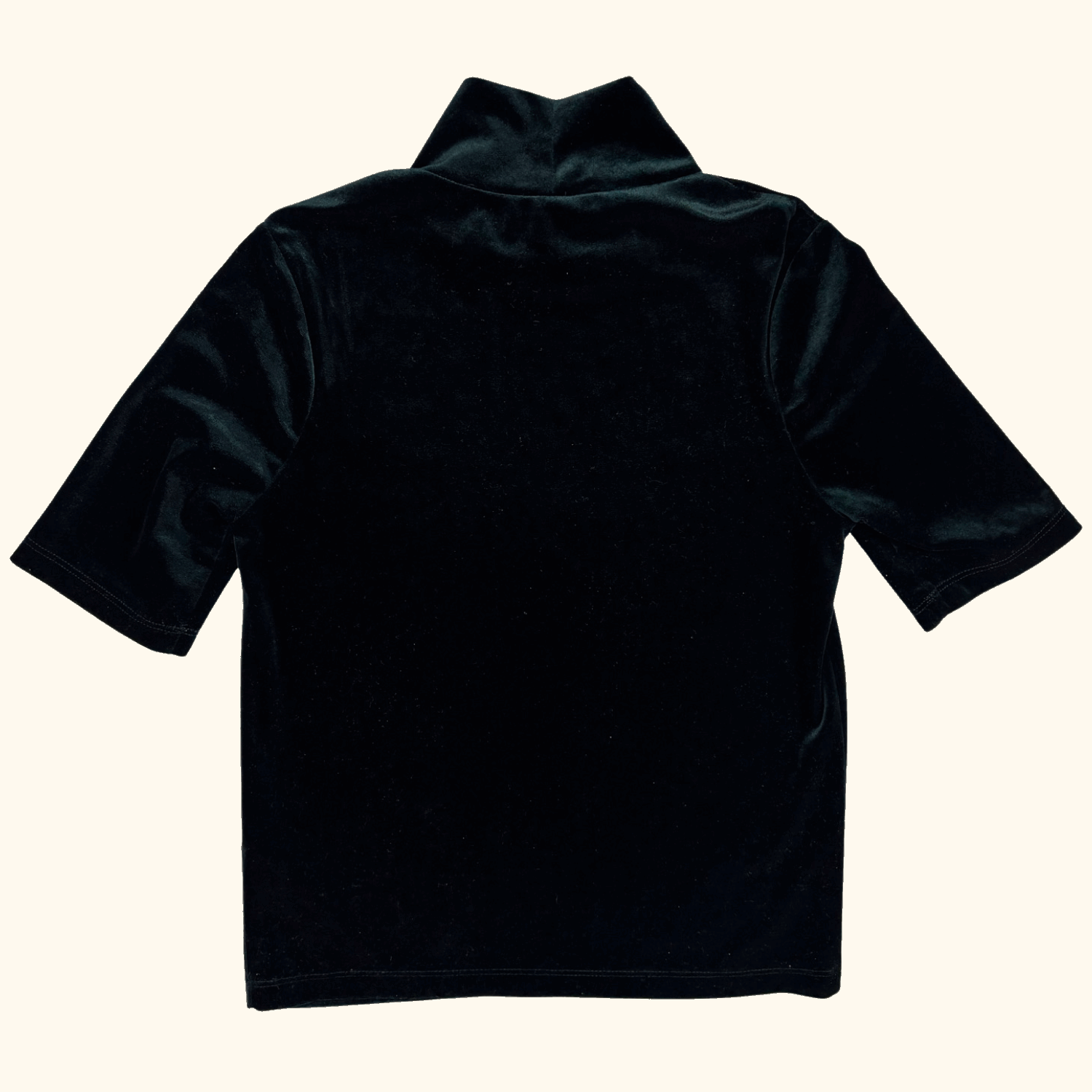 Zara Dark Green Velvet Short Sleeve Top - Size Small