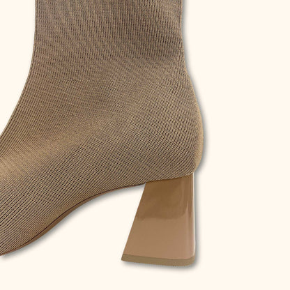 Zara Beige Heeled Ankle Boots - Size 5 - Zara - Boots