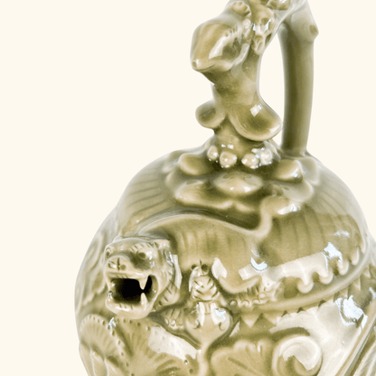 Chinese Celadon Reverse Flow Flower Teapot Sunshine Thrift
