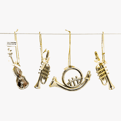 Vintage 90s Music Instrument Christmas Baubles Set of 8 Sunshine Thrift