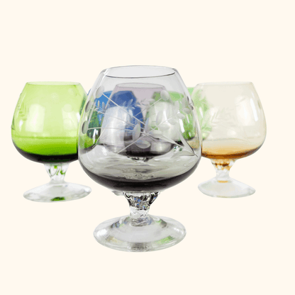 Etched Wheat Brandy Glasses Set of 6 Sunshine Thrift