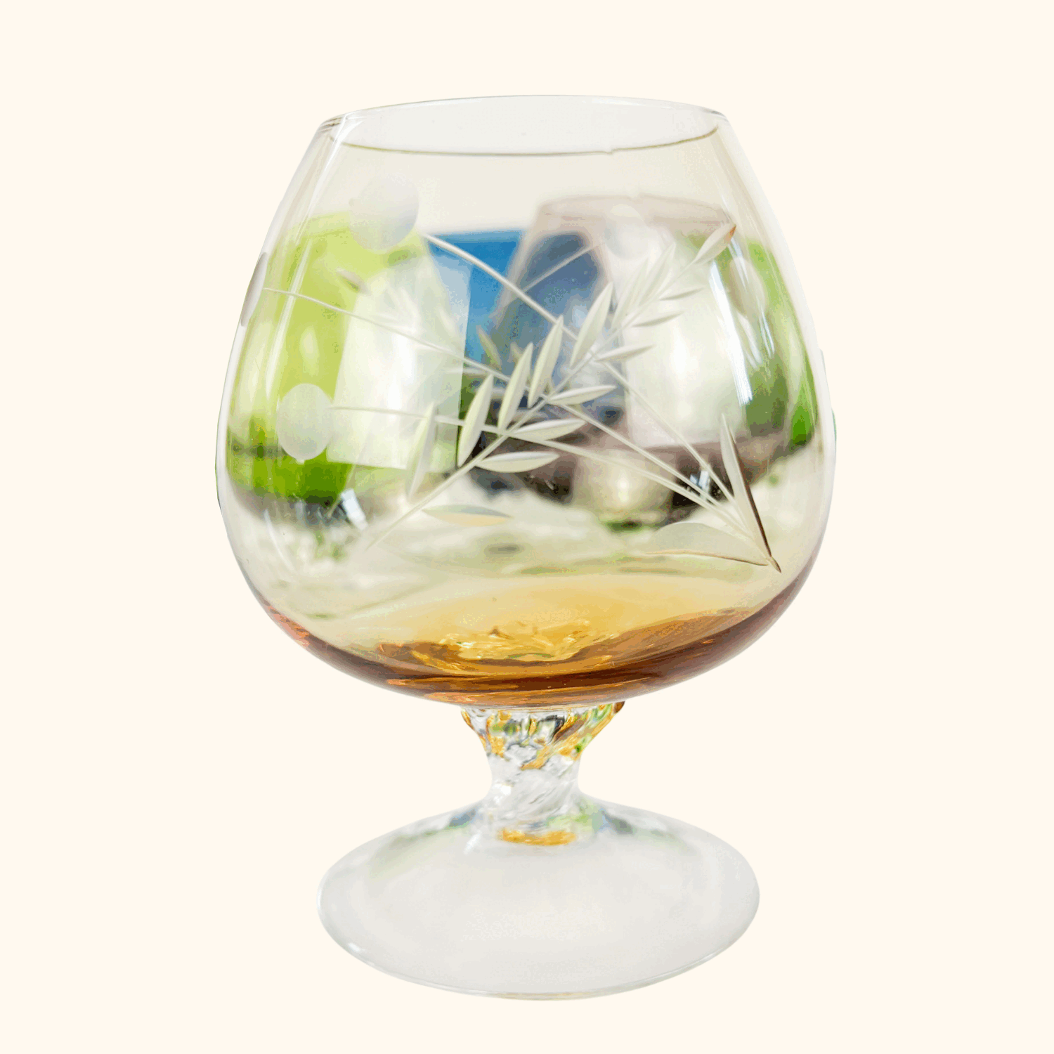 Etched Wheat Brandy Glasses Set of 6 Sunshine Thrift