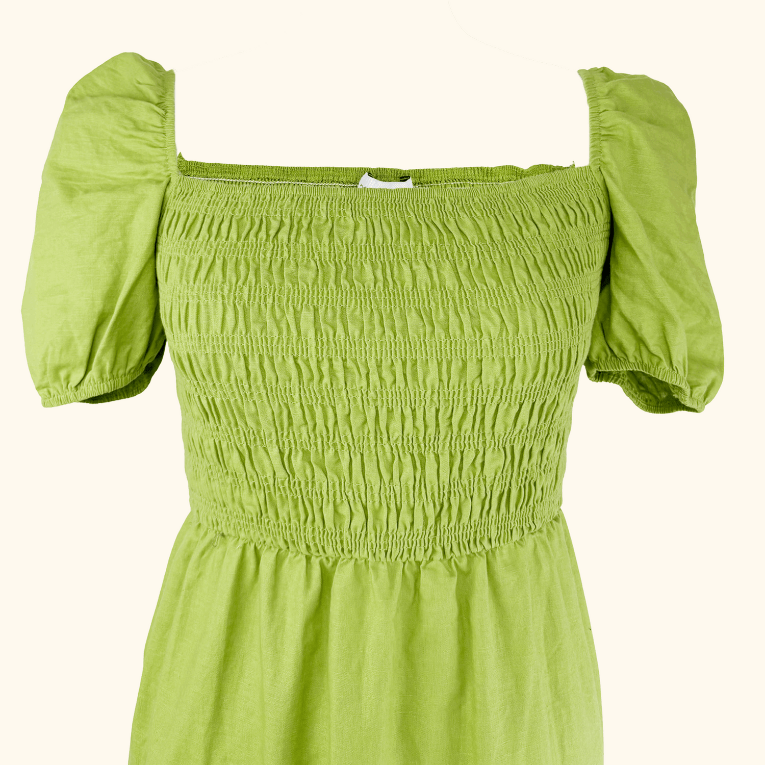 Never Fully Dressed Green Linen Blend Midi Dress - Size 8