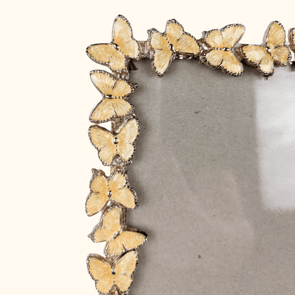 Cream Metal Butterfly Picture Frame 8x10 -  - Picture Frames